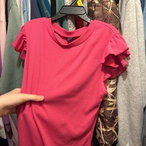 Women's Ruffled Sleeve Top - Pink